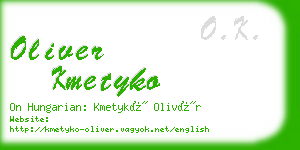 oliver kmetyko business card
